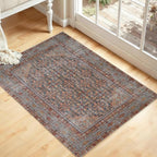 Kuden 3x5 Small Rug, Machine Washable, Non-Slip Backing, Vintage Style, Soft, Low Pile, Area Rugs for Entryway Kitchen Indoor Entrance