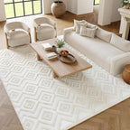 Nourison Home Versatile Ivory White 6' x 9' Area Rug - Easy Clean, Non Shedding, Bed Room, Living Room, Dining Room, Kitchen (6' x 9')