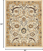 Unique Loom Espahan Collection Area Rug - Cape Cod (7' 10" x 10' Rectangle, Ivory/ Beige)