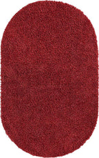 Unique Loom Davos Shag Collection Area Rug - Solid (5' 3" x 8' Oval, Poppy)