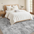 Nakagishi 8x10 Area Rugs Living Room: Washable Abstract Large Neutral Soft Rug Stain Resistant Modern Indoor Floor Non-Slip Carpet for Bedroom Nursery Kids Playroom Office Dining Room Dorm- Grey
