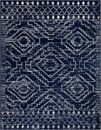 Wonnitar Moroccan 5x7 Blue Rugs for Living Room, Washable Geometric Tribal Bedroom Area Rug, Large Non-Shedding Soft Low Pile Stain Resistant Carpet for Den Kitchen Home Decor (Blue,5'x7')