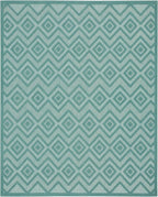 Nourison Home Versatile Aqua Teal 7' x 10' Area Rug - Easy Clean, Non Shedding, Bed Room, Living Room, Dining Room, Kitchen (7' x 10')