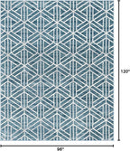 Rugs.com Lattice Trellis Collection Rug – 8' x 10' Blue Low-Pile Rug Perfect for Living Rooms, Large Dining Rooms, Open Floorplans
