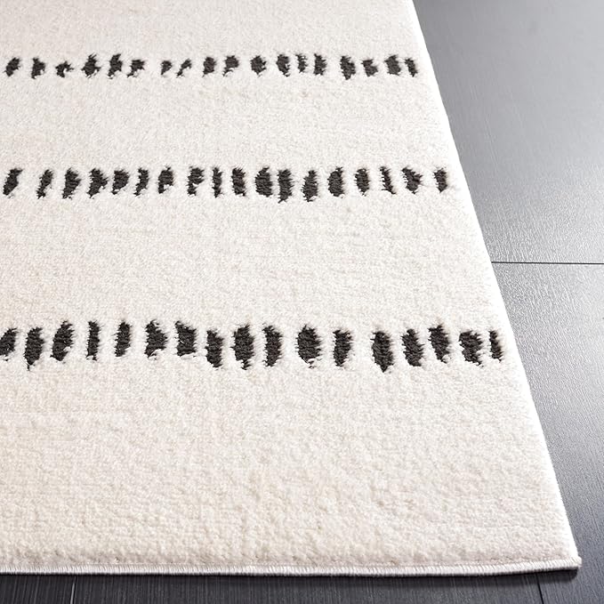 SAFAVIEH Area Rug 8x10 - Melody Collection - Large - Ivory & Black, Modern Design, Non-Shedding & Easy Cleaning, Ideal for Living Room, Bedroom, Office, Dining Space Room (MEL114A)