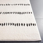 SAFAVIEH Melody Collection Accent Rug - 4' x 6', Ivory & Black, Stripe Design, Non-Shedding & Easy Care, Ideal for High Traffic Areas in Entryway, Living Room, Bedroom (MEL114A)