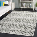 SAFAVIEH Adirondack Collection Area Rug - 4' x 6', Ivory & Dark Green, Geometric Design, Non-Shedding & Easy Care, Ideal for High Traffic Areas in Living Room, Bedroom, Dining (ADR131W-4)