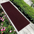 English Home Custom Size Anti Slip Burgundy Design Light Weight Durable TPR Backing Thin Pile Runner Rug (36" x 7')