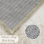 Vintage Living Room Area Rug - 8x10 Large Machine Washable Boho Moroccan Rug Distressed Farmhouse Rugs for Bedroom - Soft Non-Slip Indoor Carpet for Dining Room Office Nursery(Ivory, 8'x10')