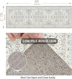 Enkor Runner Rugs for Hallway, 2.6x8 Washable Soft Non Slip Floor Rugs for Kitchen, Modern Mat for Living Room Bedroom Entryway White & Grey