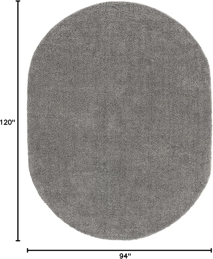 Unique Loom Solo Collection Area Rug - Calabasas (7' 10" x 10' Oval, Gray)