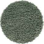 Unique Loom Davos Shag Collection Area Rug - Solid (2' Round, Sage)