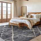 Bedsure 3x5 Area Rugs for Living Room, Machine Washable Modern Style Rug, Non-Slip Backing, Non-Shedding, Low Pile Easy Care Throw Carpet for Bedroom Dining Room, Charcoal Gray