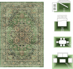 5x7 Area Rugs for Living Room Ultra-Soft Washable Rug Vintage Distressed Boho Area Rug, Non-Slip Retro Print Low Pile Stain Resistant Carpet for Bedroom Dining Room Kitchen Office