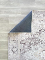 Fame Living Faded Oushak Rug, Turkish Vintage Floral Pastel Large Oversized Area Rugs for Living Room Dining Bedroom Kitchen Bathroom Nursery (848CrNv, 2' x 3')