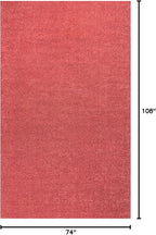 JONATHAN Y Haze Solid Low-Pile Red Indoor Area Rug 6x9, Coastal,Bohemian,Minimalist,Classic, Easy-Cleaning for Living Room,Bedroom,Kitchen,Pet Friendly,Non-Shedding (SEU100E-6)