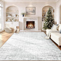 8x10 Area Rugs for Living Room, Washable Large Area Rug Neutral Modern Abstract Bedroom Rug Soft Non Slip Low Pile Stain Resistant Indoor Carpet for Nursery Kids Dining Room Office(Grey, 8'x10')