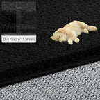 Solid Washable Area Rug - 8x10 Medium Pile Faux Cashmere Carpet for Living Room Bedroom, Black
