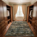 4x6 Area Rug for Bedroom Machine Washable, Non Slip Vintage Floral Kitchen Rugs for Dining Room, Rustic Indoor Floor Carpet for Kids Room, Playroom, Farmhouse(Dark Green/Brown/Multi)