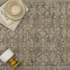 5x7 Brown Area Rug for Living Room Washable Vintage Distressed Carpet Bedroom Low Pile Non Slip Indoor Soft Retro Throw Accent Rug Office Kitchen Bathroom Dining Room
