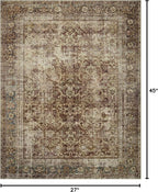 Loloi Magnolia Home by Joanna Gaines Sinclair Collection SIN-01 Rust/Lagoon 2'-3" x 3'-9", .25" Pile Height, Machine Washable, Accent Rug