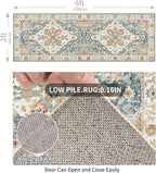 Enkor Runner Rugs for Hallway, 2x6 Washable Soft Non Slip Floor Rugs for Kitchen, Modern Mat for Living Room Bedroom Entryway Orange & Blue