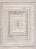 Hauteloom Lunao Living Room, Bedroom Area Rug - Farmhouse - Charcoal,Cream,Peach - 8'10" x 12'