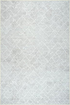 Bloom Rugs Washable Non-Slip 5' x 7' Rug - Gray/Pebble Striped Area Rug for Living Room, Bedroom, Dining Room, and Kitchen - Exact Size: 5' x 7'