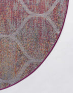 Rugs.com Lattice Frieze Collection Rug – 6' Round Multi Medium Rug Perfect for Kitchens, Dining Rooms