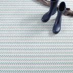 Dash & Albert Lowell Blue Machine Washable Rug, 6 X 9 Feet, Blue Graphic Pattern - Premium Luxury Hotel Quality Soft Breathable Hypoallergenic Machine Washable Easy Care All Season Comfortable