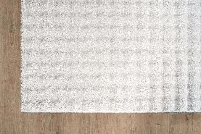 CAMILSON Modern White Non Slip Rug 8x10 Ultra Soft High Pile Area Rugs Non Skid Rubber Backing Durable & Easy to Clean Carpet for Living Room Bedroom Kids Room Indoor Use 8 x 10 White