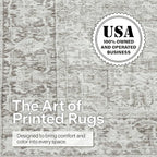 ReaLife Rugs Machine Washable Area Rug - Living Room Bedroom Bathroom Kitchen Entryway Office - Padded Low Pile Stain Resistant Premium - Boho Farmhouse Vintage - Lyle - Beige Ivory 5' x 7'