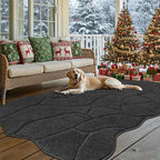 BSICPRO Large Dog Mat for Muddy Paws, 71x47 Low Profile Absorbent Dirt Trapper Door Mat, Non-Slip Washable Mud Mat for Dogs, Polyester Pet Rug Mat for Front Door Indoor, Patio, Entrance (Charcoal)