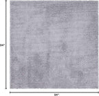 Unique Loom Davos Shag Collection Area Rug - Solid (7' 10" Square, Sterling)