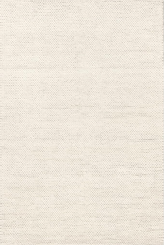 Nuloom Penelope Off-White/Ivory, 2' x 3', Hand-Braided, Wool & Cotton, Soft and Textured, High Traffic, Stain Resistant, Easy Clean, Durable Area Rug for Bedroom, Living Room, Dining, Entryway