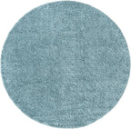 Unique Loom Solid Shag Collection Area Rug (7' 1" Round Light Slate Blue)