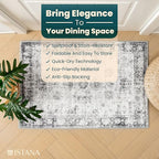 Istana Area Rug 2x4 - Grey & White Cream 2x4 Washable Rug Non Slip - Pet Friendly Living Room Rug - Non Shedding Washable Rugs for Bedroom - Foldable Bathroom Rugs