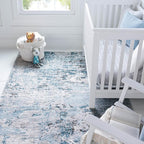 Rugs.com Leipzig Collection Rug – 6x9 Blue Low-Pile Rug Perfect for Bedrooms, Dining Rooms, Living Rooms