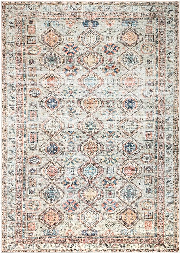Keen Home Design 3x5 Rug - Machine Washable Entry Rug with Non-Slip Backing, Ideal for Enteryway, Kitchen, Bathroom, Laundry Room - Vintage, Easy Clean, Durable, Low Pile Rug - (3' x 5')