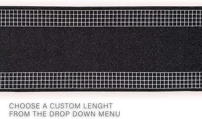 Custom Made Runner Rug for Kitchen Foyer Hallway Entry Choose Your Length 31 Inch Wide Geometric Checkered Design Black Color (10 feet x 31 Inch)