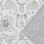 jinchan Kalen Area Rug 2x3 Washable Entryway Rug Vintage Doormat Indoor Entrance Lightweight Thin Retro Distressed Door Mat Floral Print Gray Country Boho Non Slip Carpet for Bathroom Bedroom Grey
