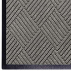 WaterHog Diamond | Commercial-Grade Entrance Mat with Rubber Border – Indoor/Outdoor, Quick Drying, Stain Resistant Door Mat (Medium Grey, 3' x 5')