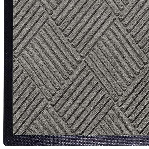 WaterHog Diamond | Commercial-Grade Entrance Mat with Rubber Border – Indoor/Outdoor, Quick Drying, Stain Resistant Door Mat (Medium Grey, 2' x 3')