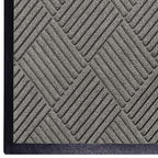 WaterHog Diamond | Commercial-Grade Entrance Mat with Rubber Border – Indoor/Outdoor, Quick Drying, Stain Resistant Door Mat (Medium Grey, 3' x 4')