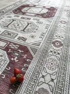Fame Living Faded Oushak Rug, Turkish Vintage Floral Pastel Large Oversized Area Rugs for Living Room Dining Bedroom Kitchen Bathroom Nursery (848CrRd, 9' x 12')