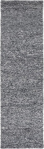 SAFAVIEH Natura Collection Runner Rug - 2'3" x 16', Dark Grey, Handmade Wool Blend, Textured Design, Ideal for Hallway, Bedroom, Foyer (NAT620H)