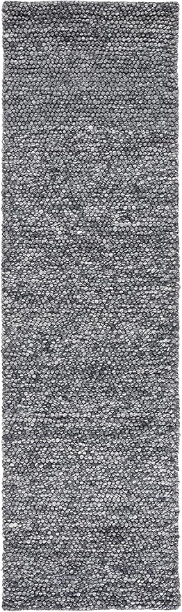SAFAVIEH Natura Collection Runner Rug - 2'3" x 8', Dark Grey, Handmade Wool Blend, Textured Design, Ideal for Hallway, Bedroom, Foyer (NAT620H)