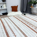 Alfa Rich 4x6 Beige Terracotta Washable Area Rugs for Living Room Bedroom Kitchen Cotton Decor Rug