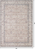 Kuden 2x3 Small Rug, Machine Washable, Non-Slip Backing, Vintage Style, Soft, Low Pile, Area Rugs for Entryway Kitchen Indoor Entrance