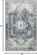 Keen Home Design 2x3 Rug - Machine Washable Entry Rug with Non-Slip Backing, Ideal for Enteryway, Kitchen, Bathroom, Laundry Room - Vintage, Easy Clean, Durable, Low Pile - (2' x 3')
